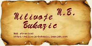 Milivoje Bukazić vizit kartica